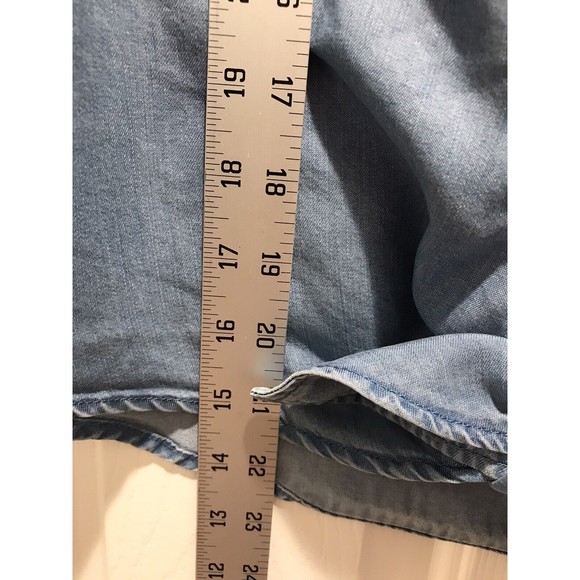LOFT Chambray Button Tie Front Top Size XXSP - Picture 8 of 10